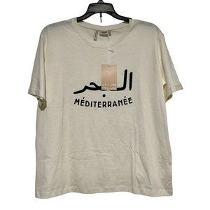 Lyoum T-shirt‎ Small Beige Tee Cotton Mediterranee New